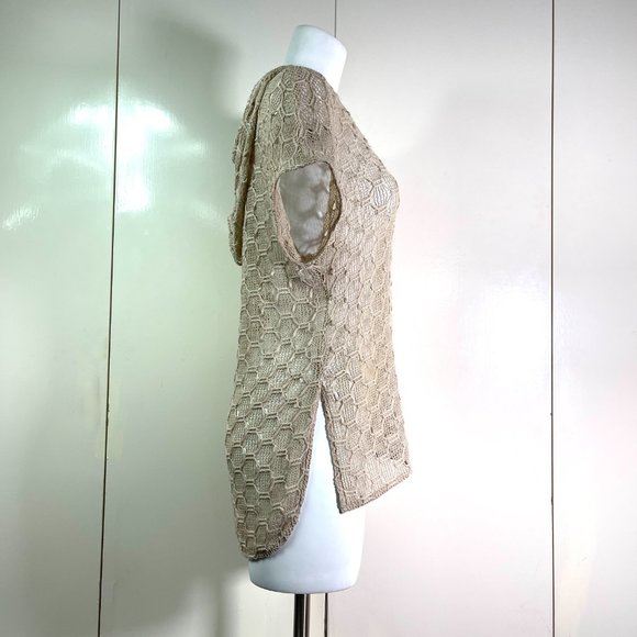 Trina Turk crochet hooded cover up/ kimono S - Picture 5 of 11